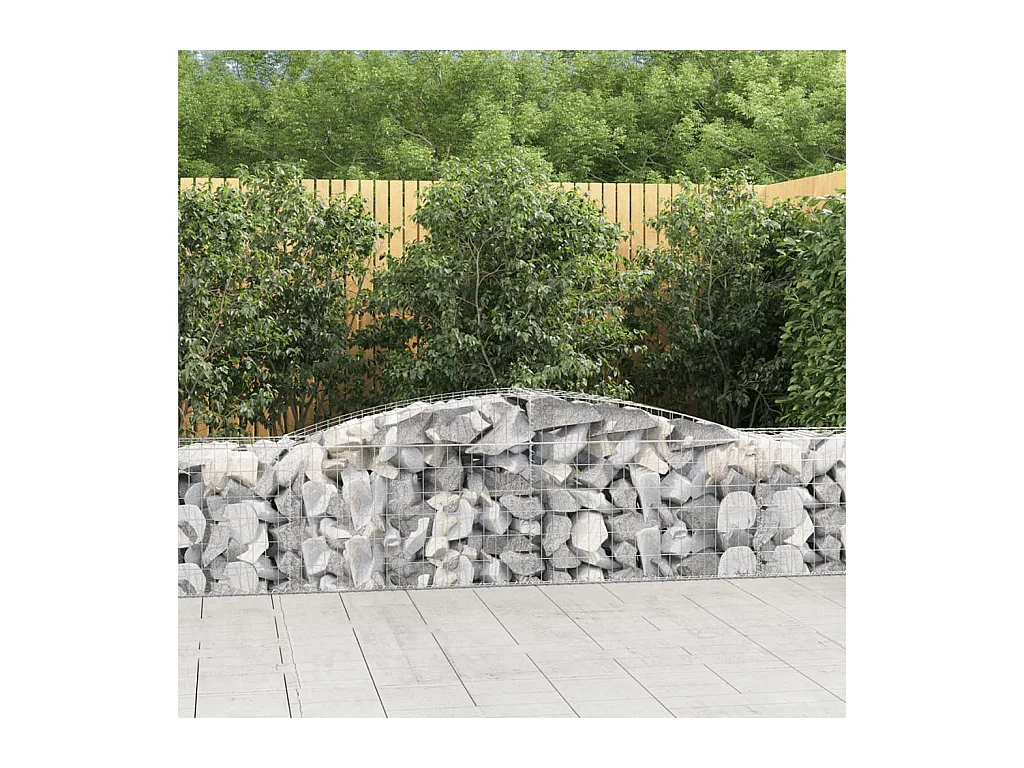 Panier de gabions arqué 400x50x60/80 cm Fer galvanisé WVGQ9364
