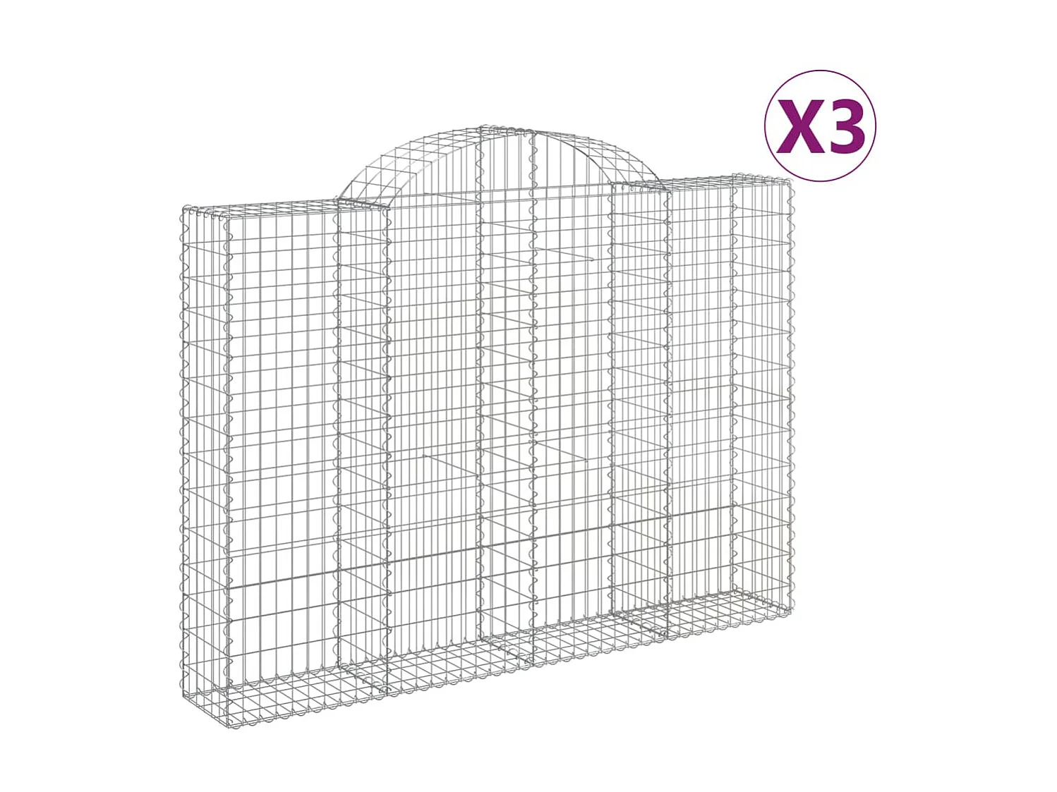 Schanskorven 3 st gewelfd 200x30x140/160 cm ijzer NL483706