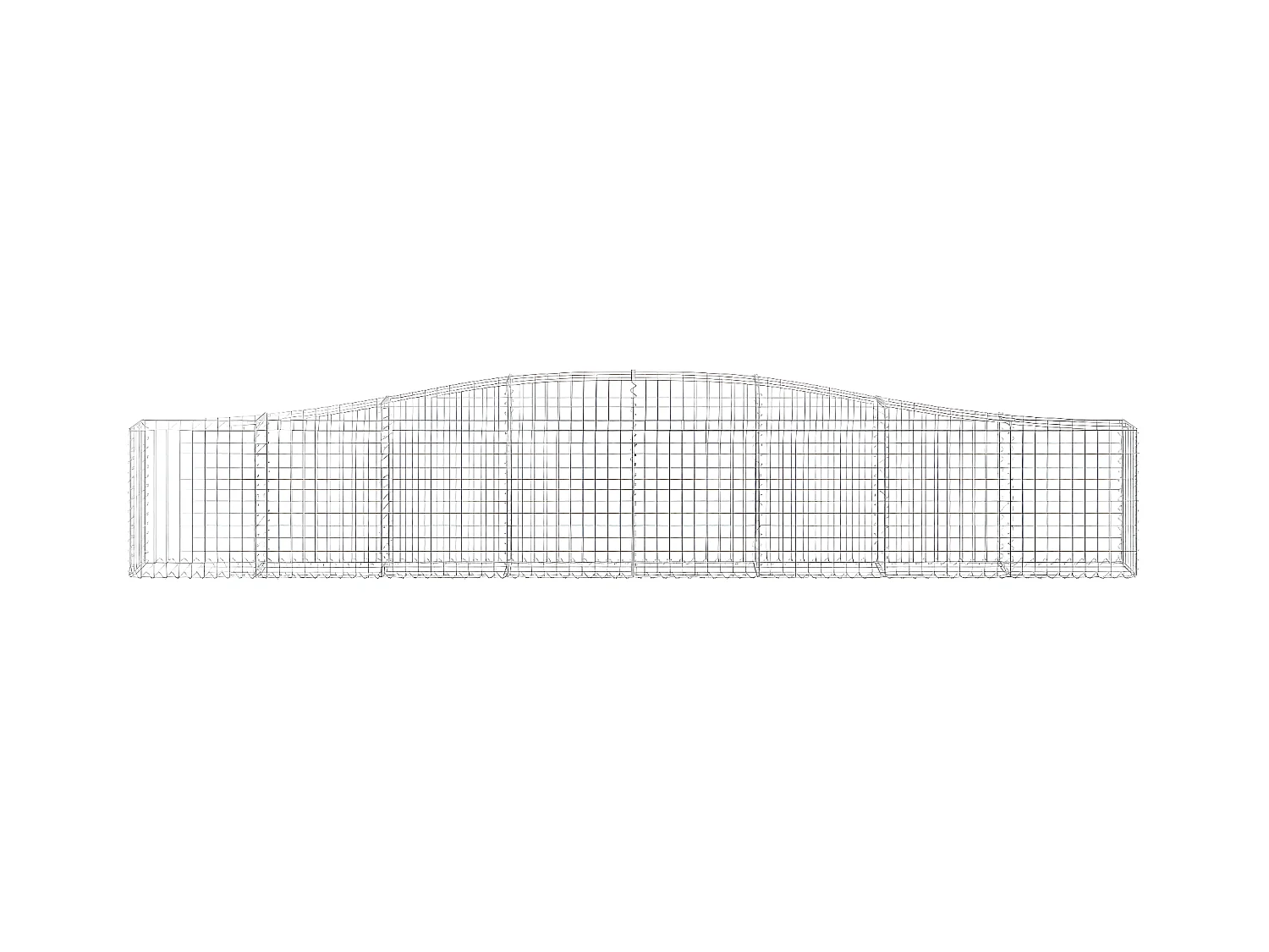 Panier de gabions arqué 400x30x60/80 cm Fer galvanisé WVGQ3351