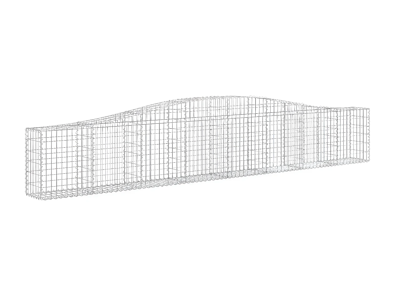 Panier de gabions arqué 400x30x60/80 cm Fer galvanisé WVGQ3351