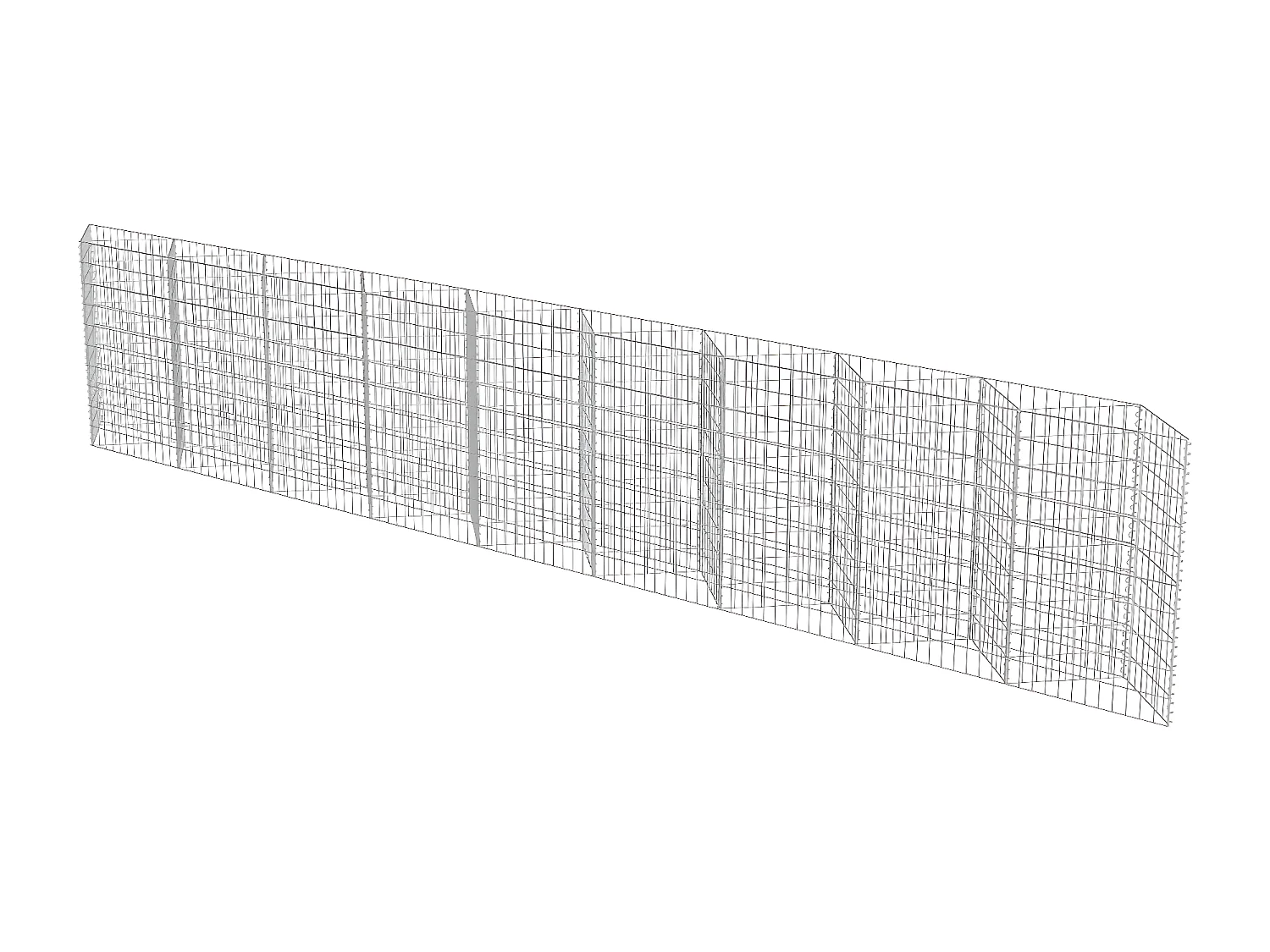 Mur de gabion Acier galvanisé 630 x 30 x 100 cm WVGQ8581