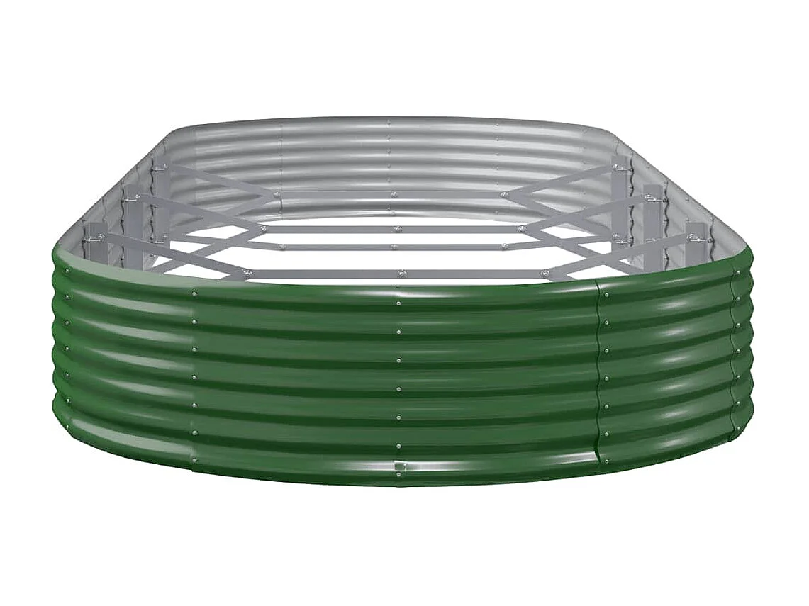 Jardinière Lit surélevé de jardin Acier enduit de poudre 373x140x36cm Vert WVGQ5556