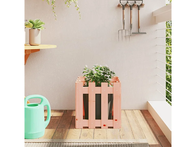 Vaso jardim c/ design cerca 40x40x40 cm madeira douglas maciça PT209109