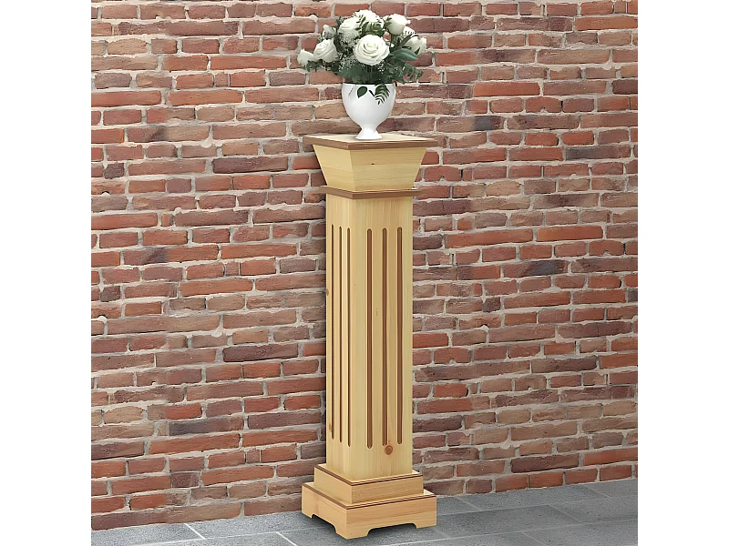 Suporte p/ plantas pilar quadrado 17x17x66 cm MDF madeira clara PT857780