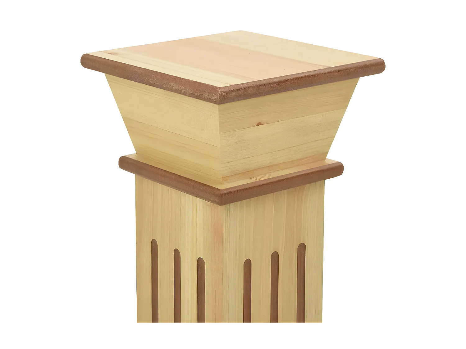 Suporte p/ plantas pilar quadrado 17x17x66 cm MDF madeira clara PT857780