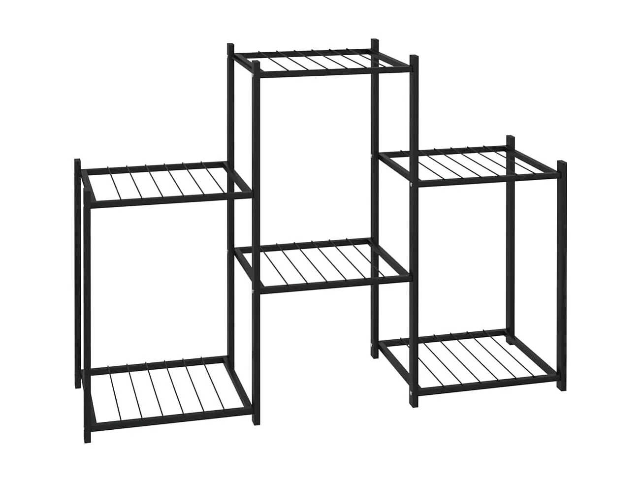 Soporte para flores de hierro negro 83x25x60 cm ES54855
