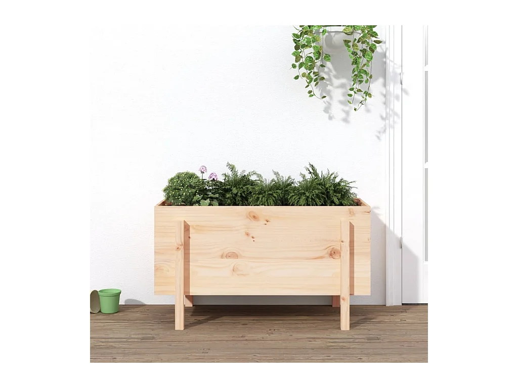 Jardinera elevado de jardín madera maciza de pino 101x50x57 cm ES53712