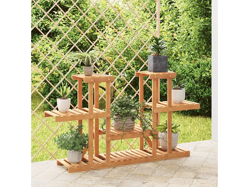 Soporte para flores madera maciza abeto 110x25x73 cm ES96427