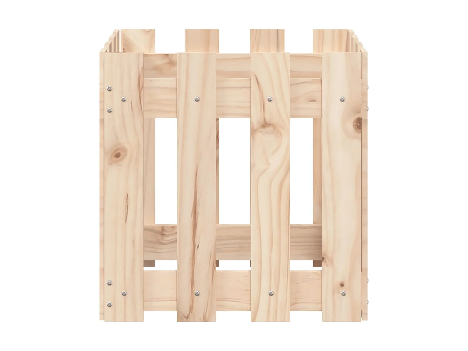 Jardinière avec design de clôture 40x40x40 cm pin massif BE8045