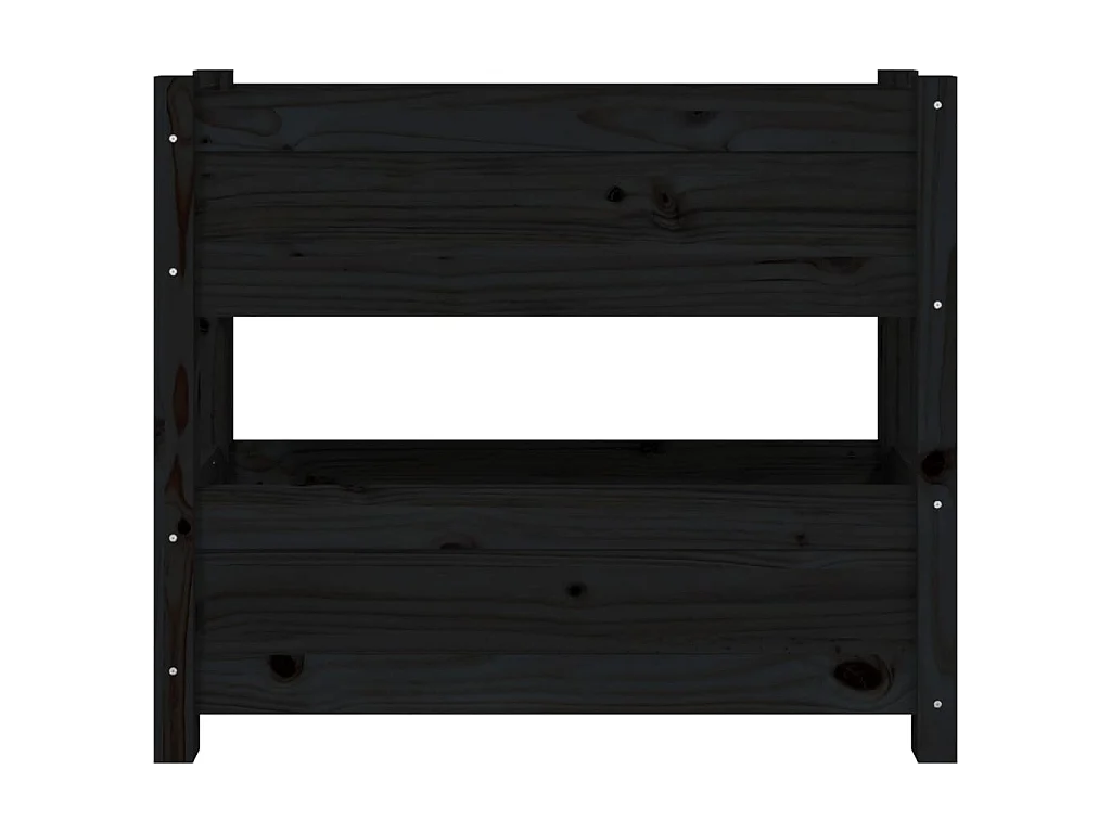 Plantenbak 77x25x66 cm massief grenenhout zwart NL733370