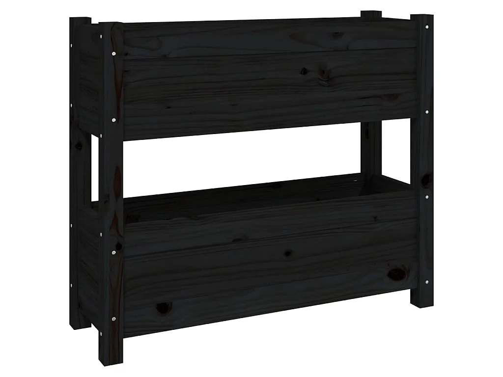 Jardinera de madera maciza de pino negro 77x25x66 cm ES67061
