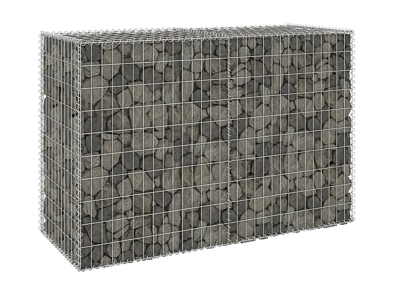 Mur en gabion avec couvercles Acier galvanisé 150x60x100 cm WVGQ1190