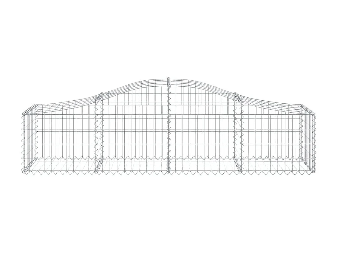 Paniers à gabions arqués 4 pcs 200x50x40/60 cm fer galvanisé WVGQ6769