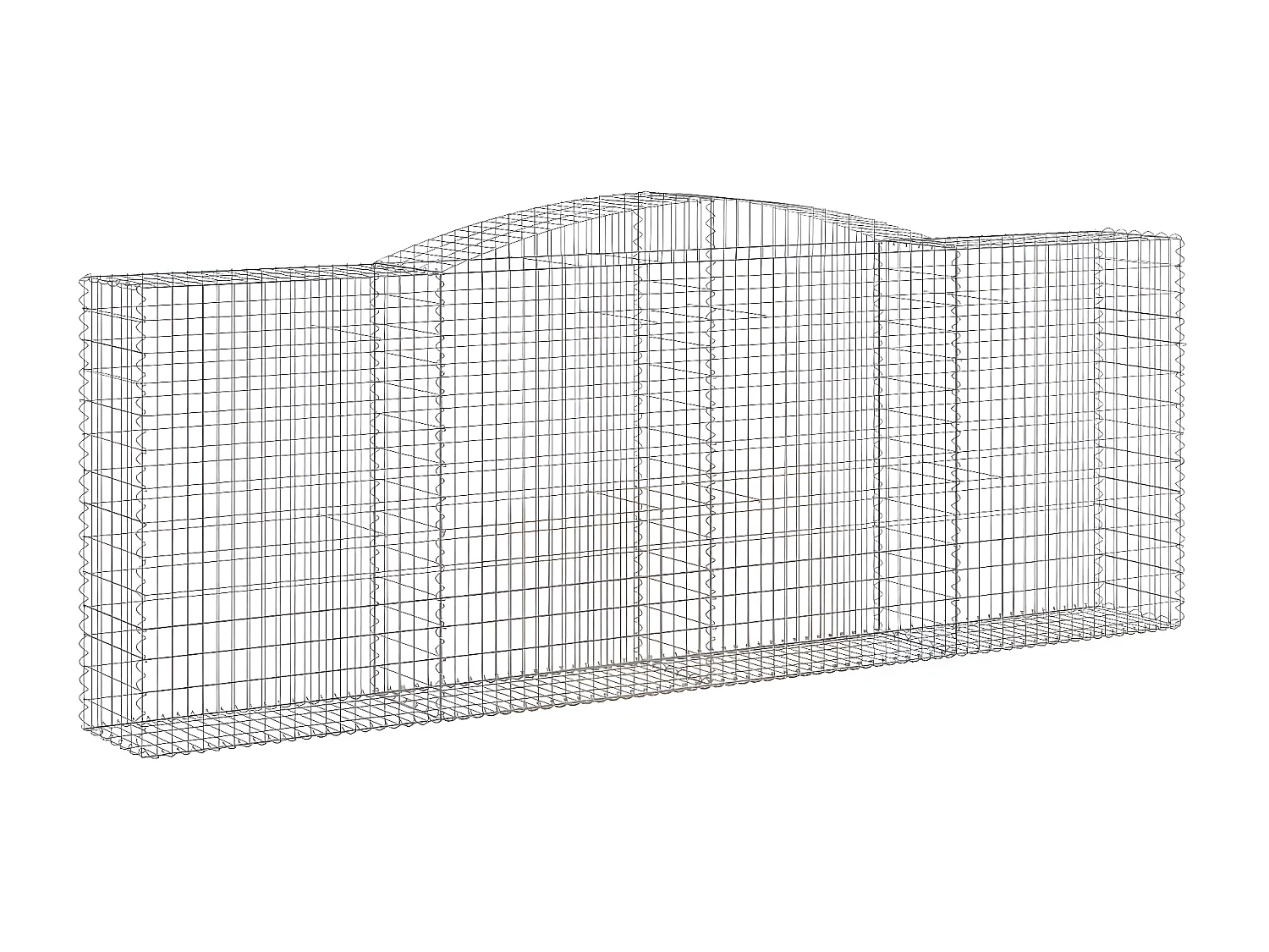 Panier de gabions arqué 400x50x140/160 cm Fer galvanisé WVGQ3608