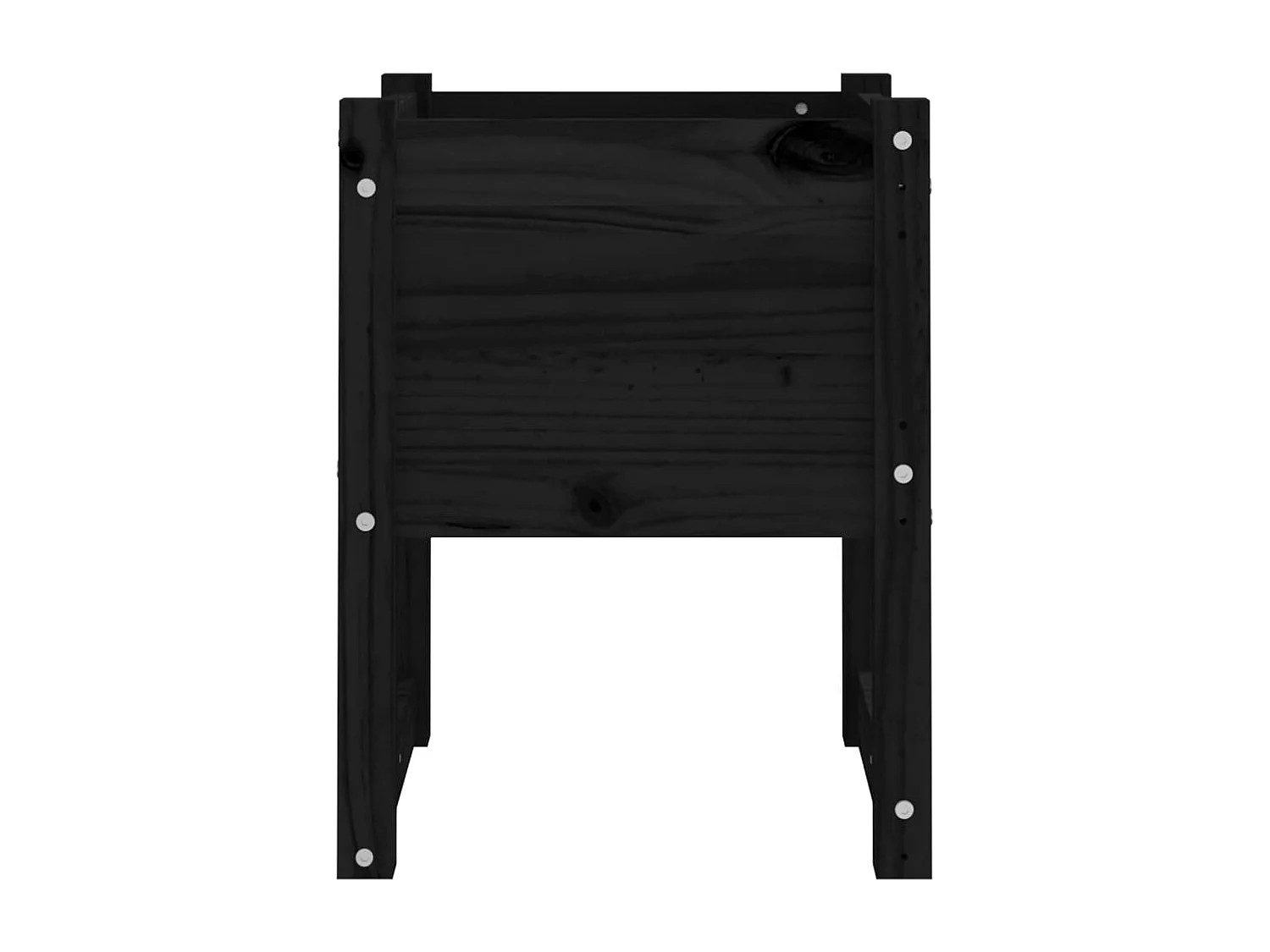 Jardinières 2 pcs Noir 40x40x52,5 cm Bois massif de pin BE2160