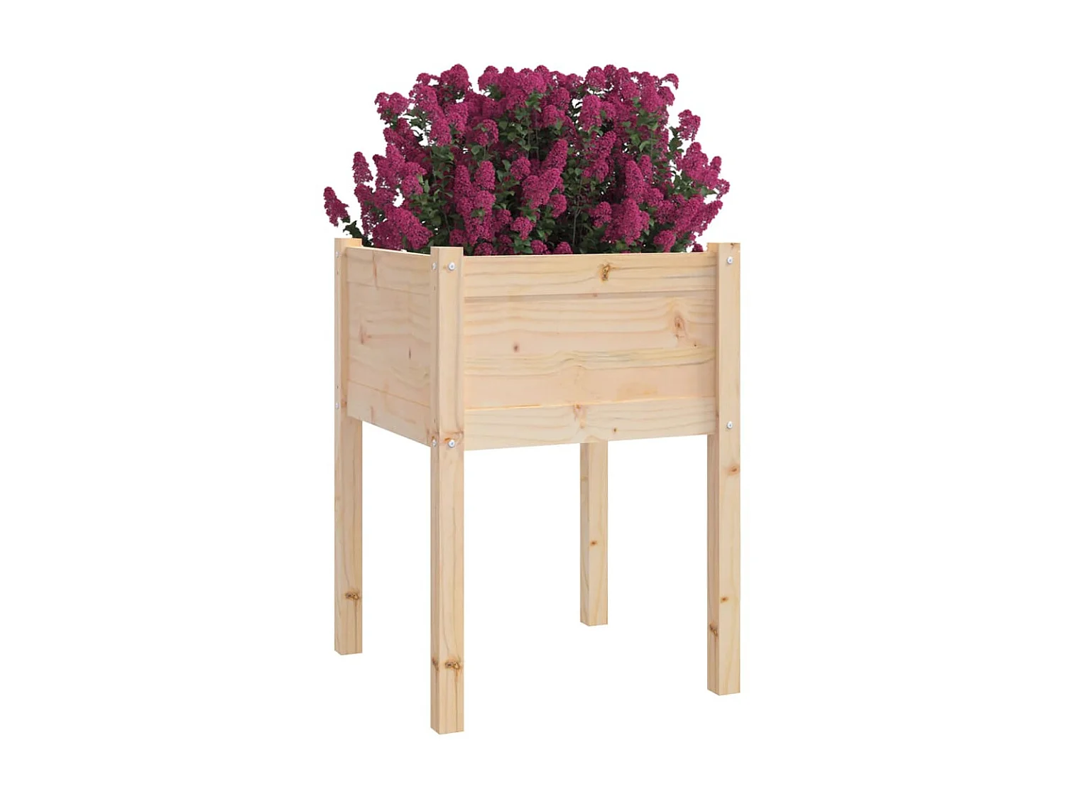 Jardineras 2 uds madera maciza de pino 50x50x70 cm ES11049