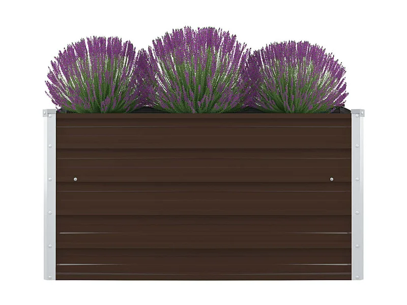 Plantenbak verhoogd 100x100x45 cm gegalvaniseerd staal bruin NL338221