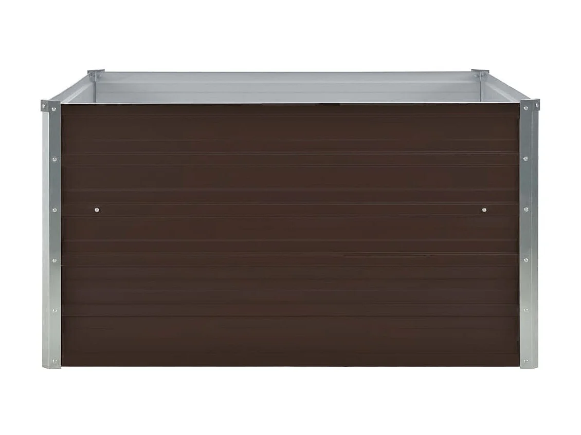 Canteiro jardim elevado 100x100x45 cm aço galvanizado castanho PT369852