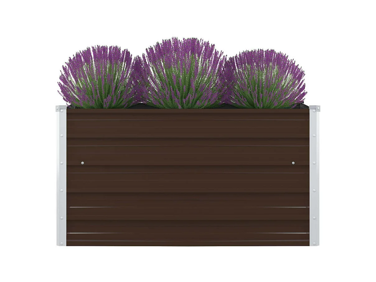 Jardinière 100 x 100 x 45 cm Acier galvanisé Marron BE4548