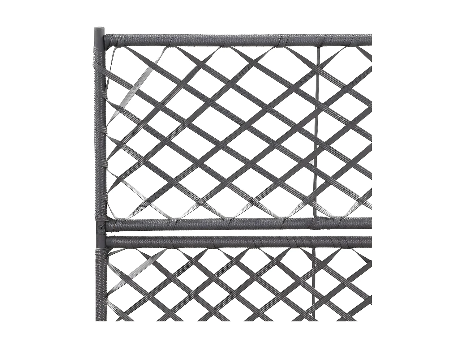 Floreira com treliça e 2 vasos 58x30x107 cm vime PE preto PT303390