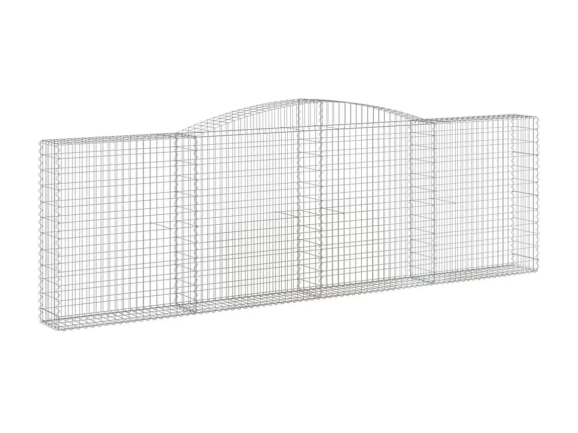 Cestas de gaviones 2 uds forma de arco hierro 400x30x120/140cm ES25392