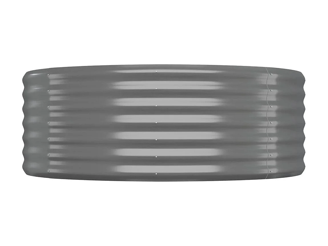 Jardinera arriate acero recubrimiento polvo gris 175x100x36 cm ES77702