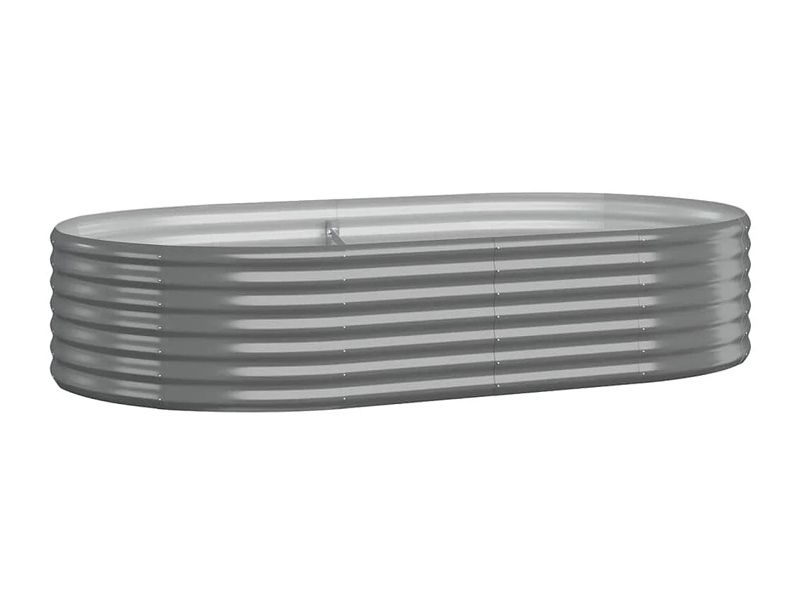 Jardinera arriate acero recubrimiento polvo gris 175x100x36 cm ES77702