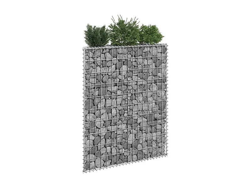Lit surélevé à gabion en trapèze Acier galvanisé 80x20x100 cm WVGQ7181