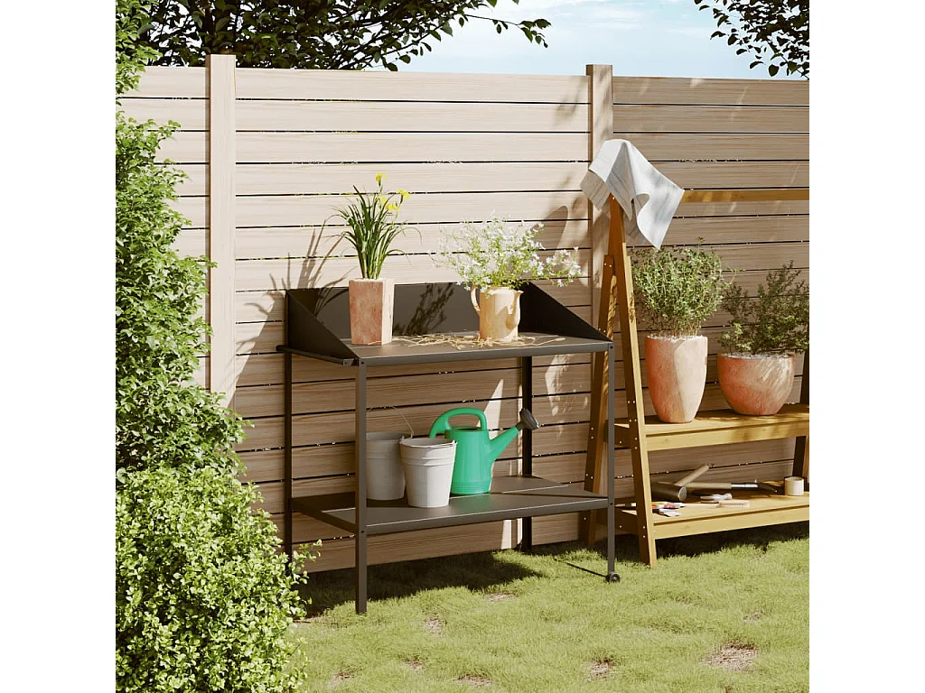 Jardinière Support pour plantes anthracite 100x54,5x100 cm acier galvanisé BE2619