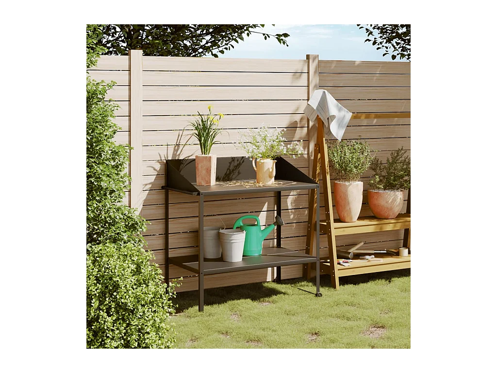 Jardinière Support pour plantes anthracite 100x54,5x100 cm acier galvanisé BE2619