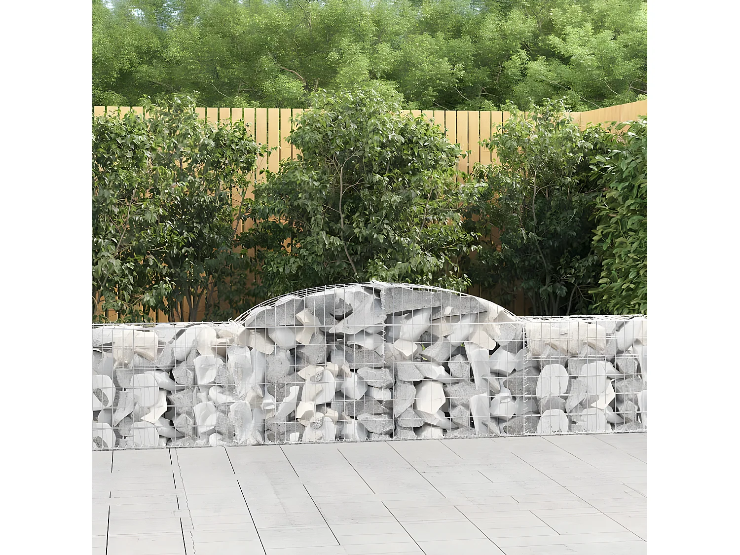 Paniers à gabions arqués 4 pcs 300x30x60/80 cm Fer galvanisé WVGQ9751