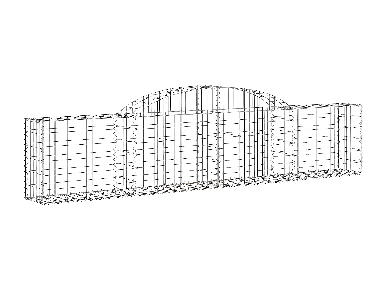 Paniers à gabions arqués 4 pcs 300x30x60/80 cm Fer galvanisé WVGQ9751