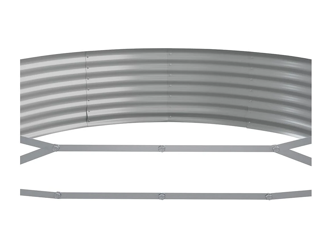 Jardinera arriate acero recubrimiento polvo plata 523x140x36 cm ES31700