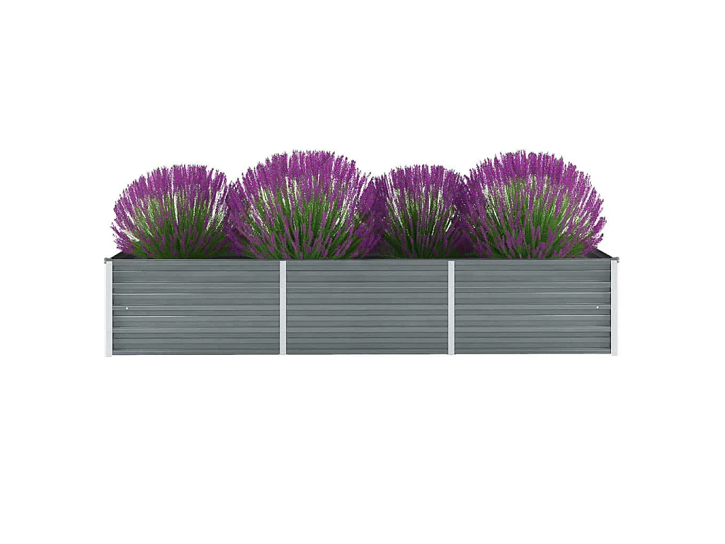 Plantenbak verhoogd 240x80x45 cm gegalvaniseerd staal grijs