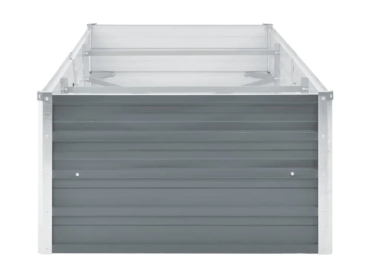Jardinera de jardín de acero galvanizado gris 240x80x45 cm ES99932