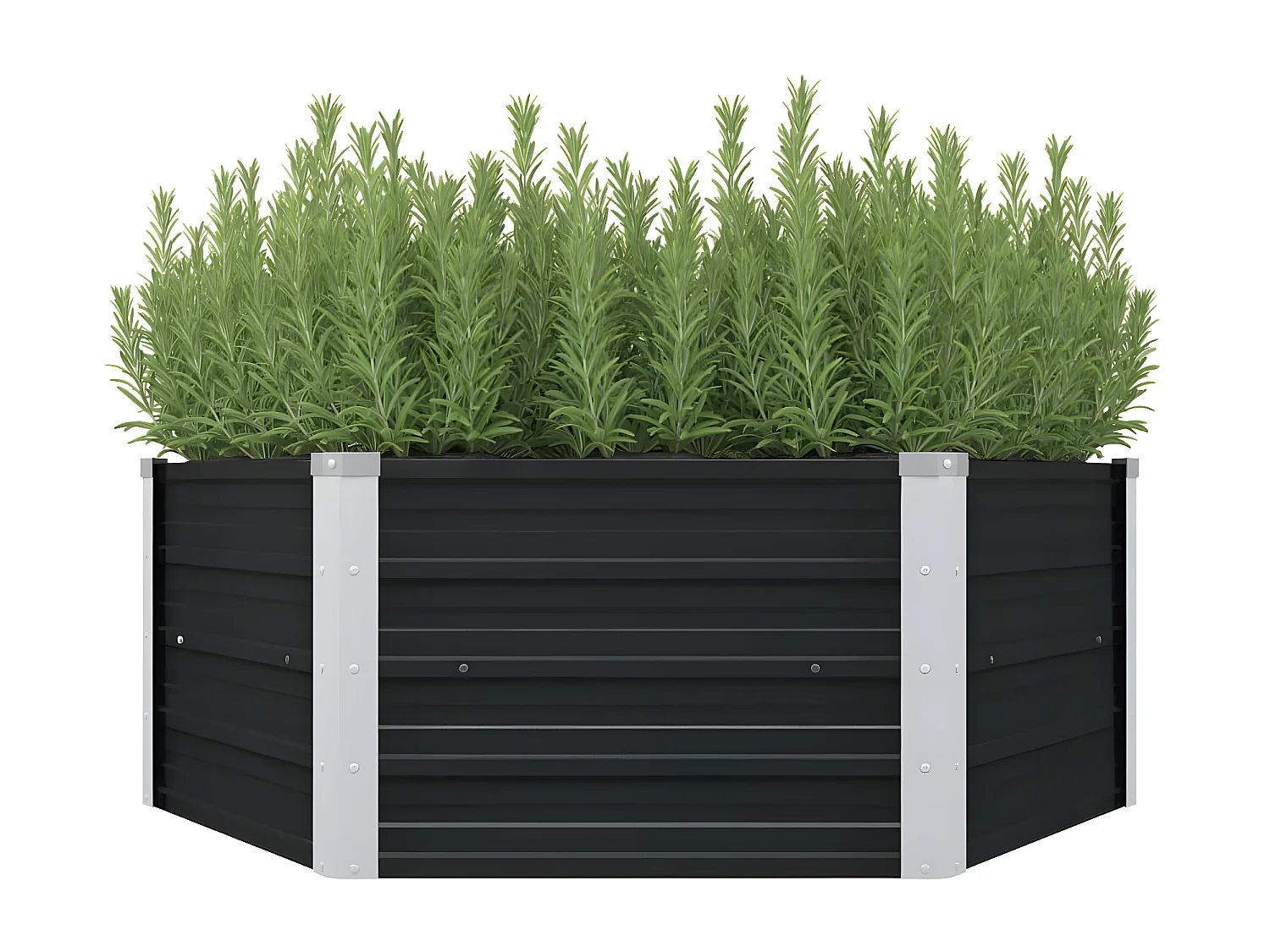 Jardinière surélevée Anthracite 129x129x45 cm Acier galvanisé BE5671