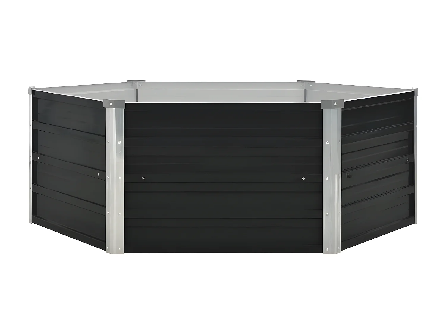 Jardinière surélevée Anthracite 129x129x45 cm Acier galvanisé BE5671