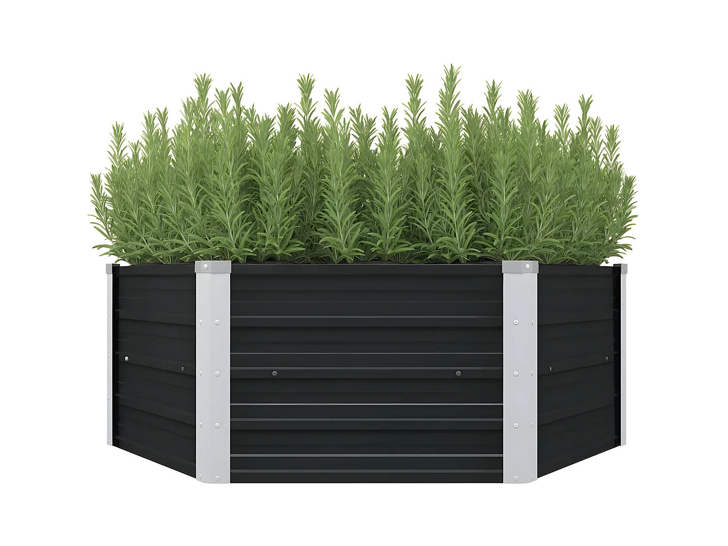 Jardinière surélevée Anthracite 129x129x45 cm Acier galvanisé BE5671