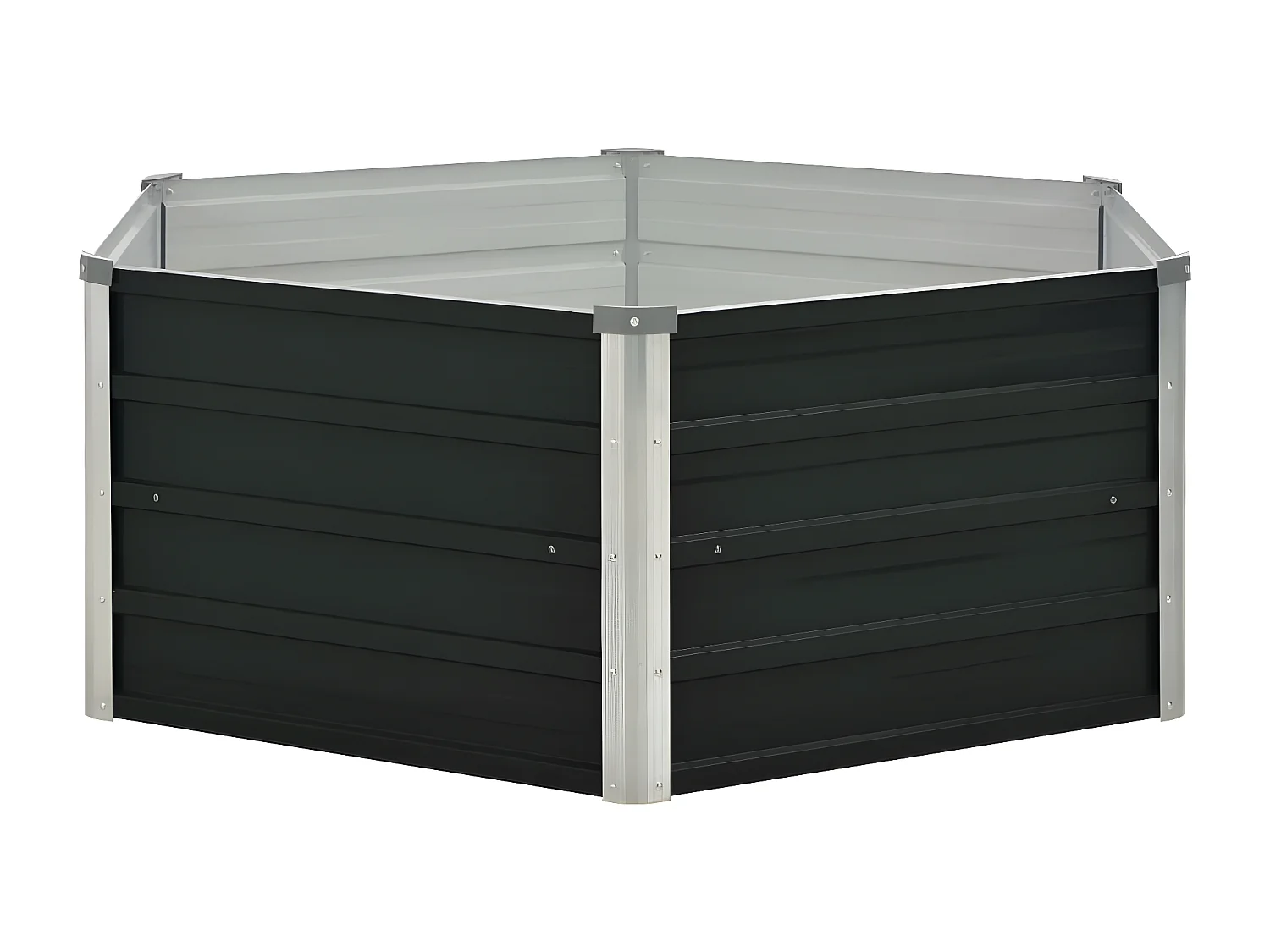 Jardinière surélevée Anthracite 129x129x45 cm Acier galvanisé BE5671