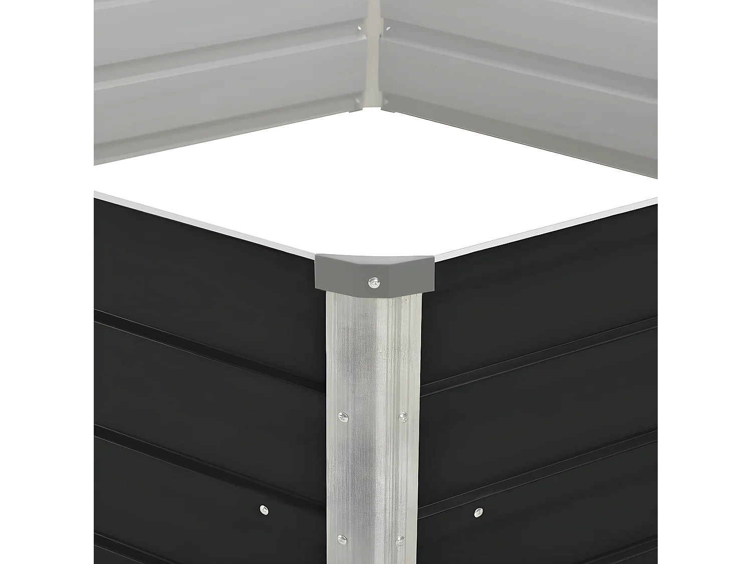 Jardinière surélevée Anthracite 129x129x45 cm Acier galvanisé BE5671