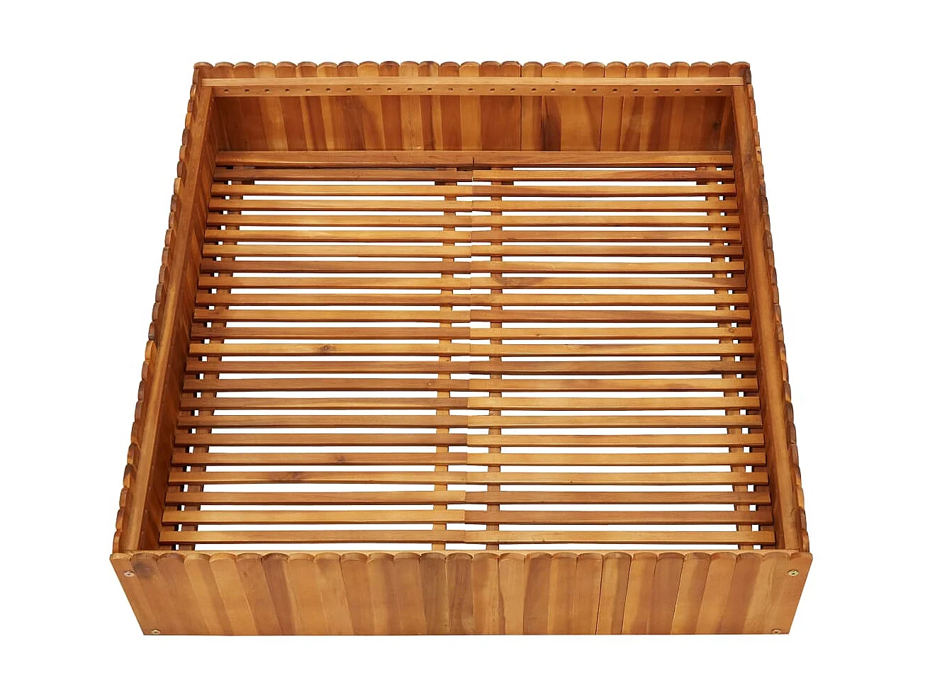 Jardinera de madera maciza de acacia 100x100x25 cm ES29475