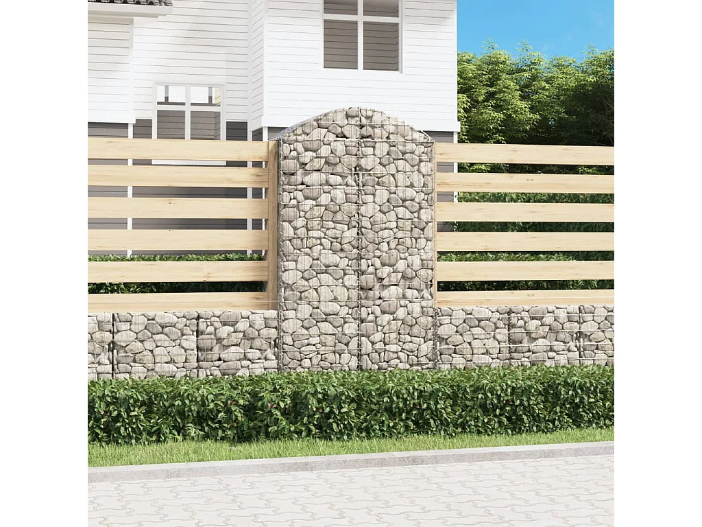 Cesta gaviones forma arco hierro galvanizado 100x50x180/200 cm ES27709