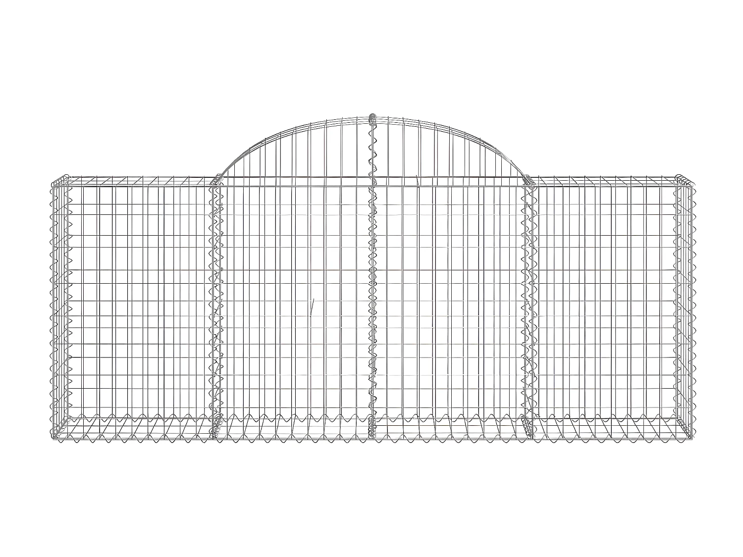 Paniers à gabions arqués 5 pcs 200x30x80/100 cm Fer galvanisé WVGQ2844