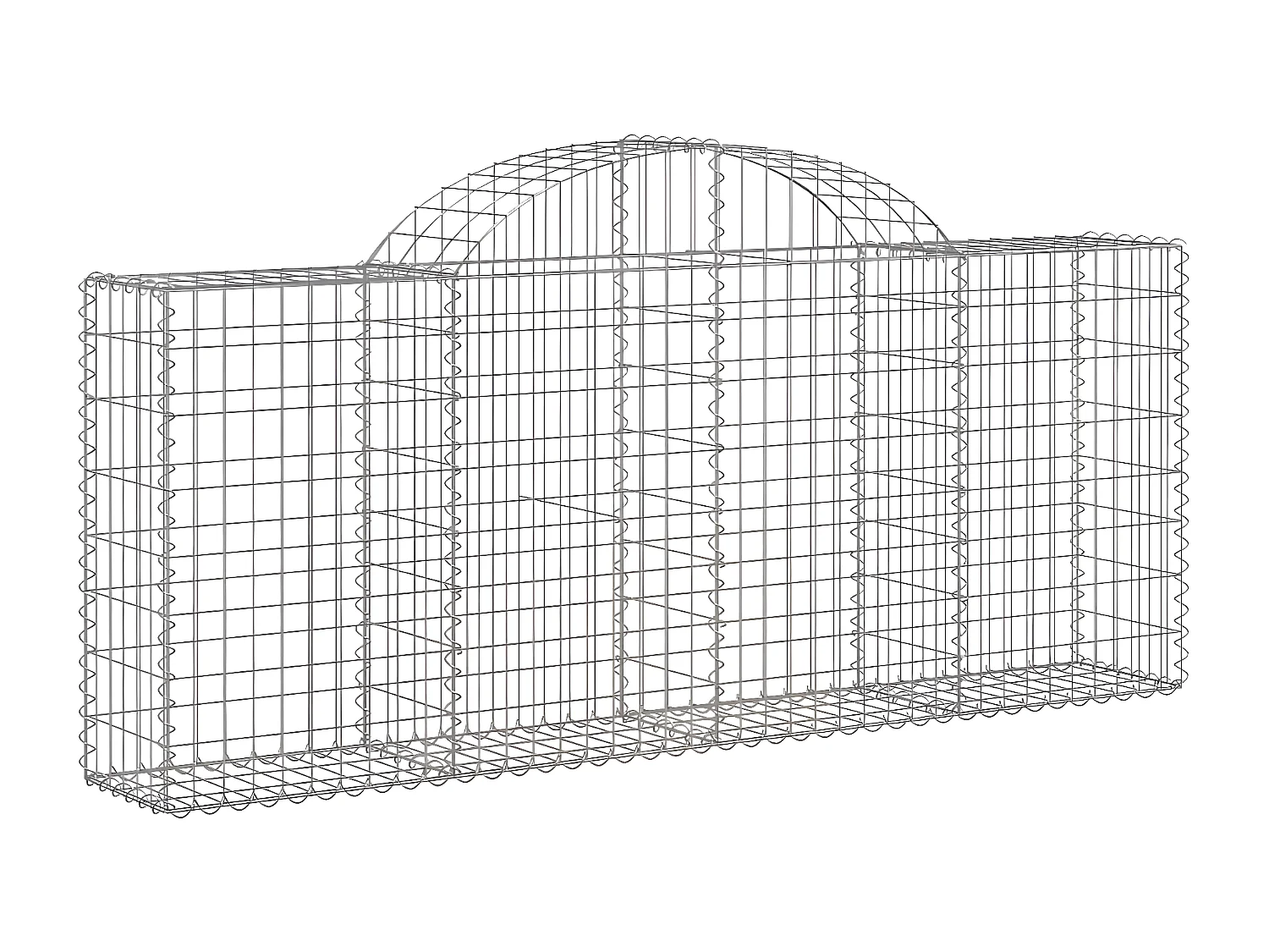 Paniers à gabions arqués 5 pcs 200x30x80/100 cm Fer galvanisé WVGQ2844