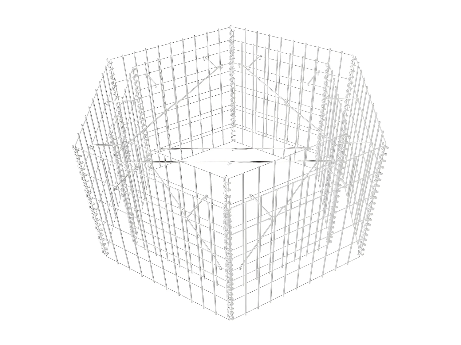 Lit surélevé à gabion hexagonale 100 x 90 x 50 cm  WVGQ2014