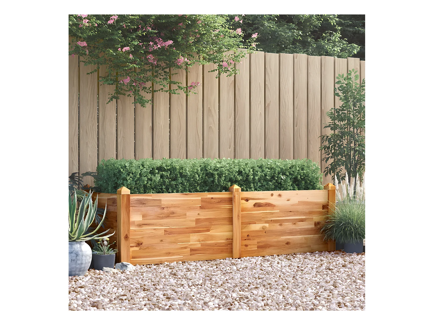 Canteiro elevado de jardim 160x60x44 cm madeira acácia maciça PT188798