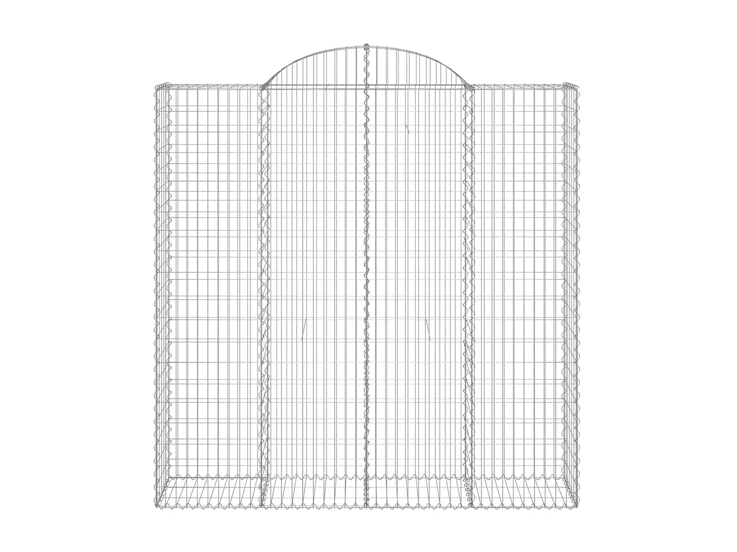 Panier de gabions arqué 200x50x200/220 cm Fer galvanisé WVGQ3792