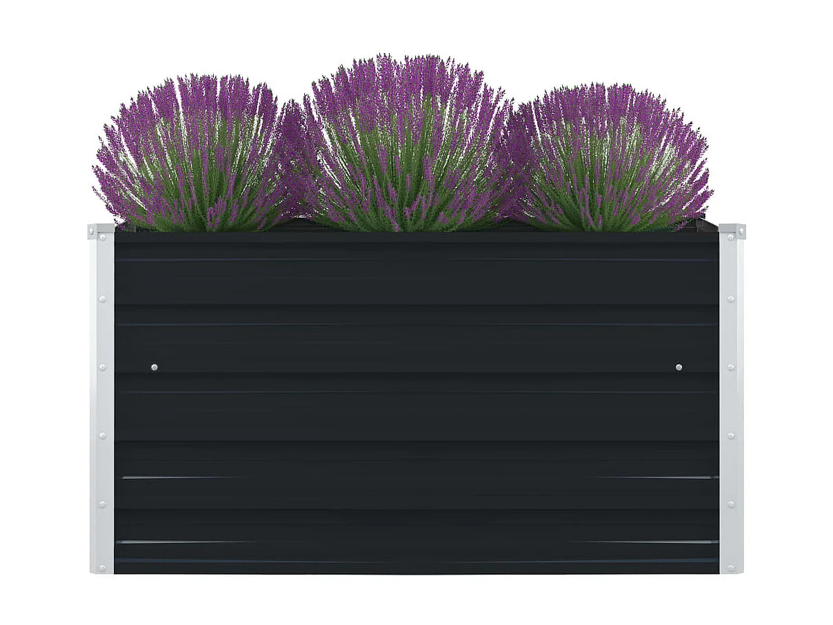 Jardinera elevada de acero galvanizado antracita 100x100x45 cm ES18470
