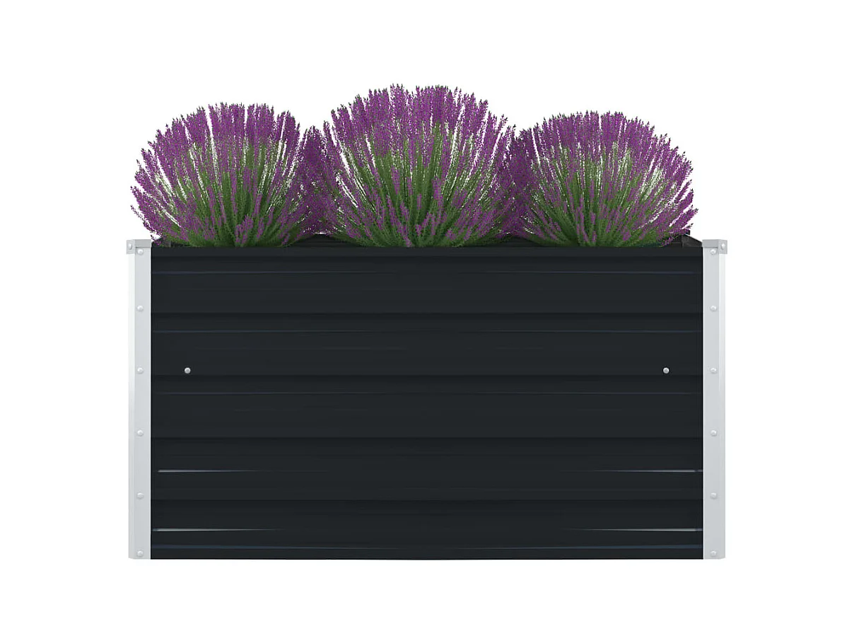 Jardinière 100 x 100 x 45 cm Acier galvanisé Anthracite BE5201