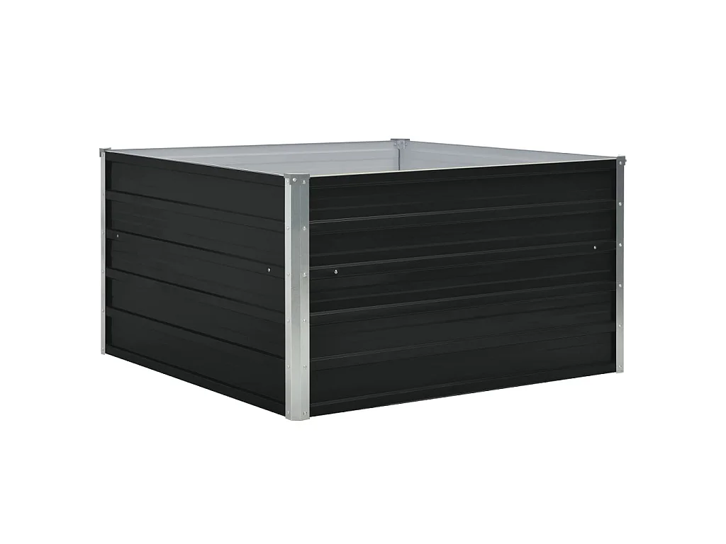 Jardinière 100 x 100 x 45 cm Acier galvanisé Anthracite BE5201